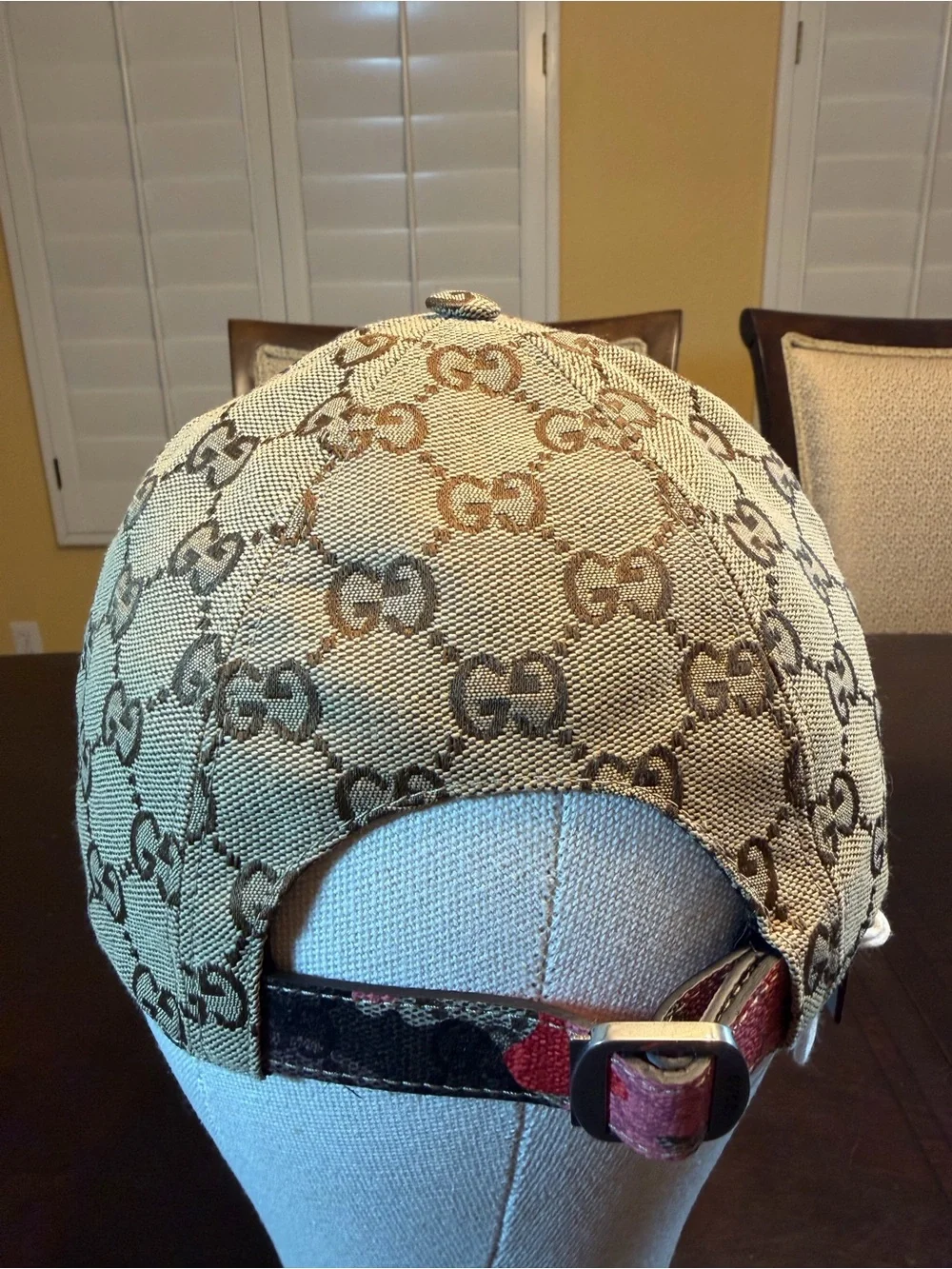 New Authentic Gucci GG Supreme Logo Baseball Hat Tan Pink Size L